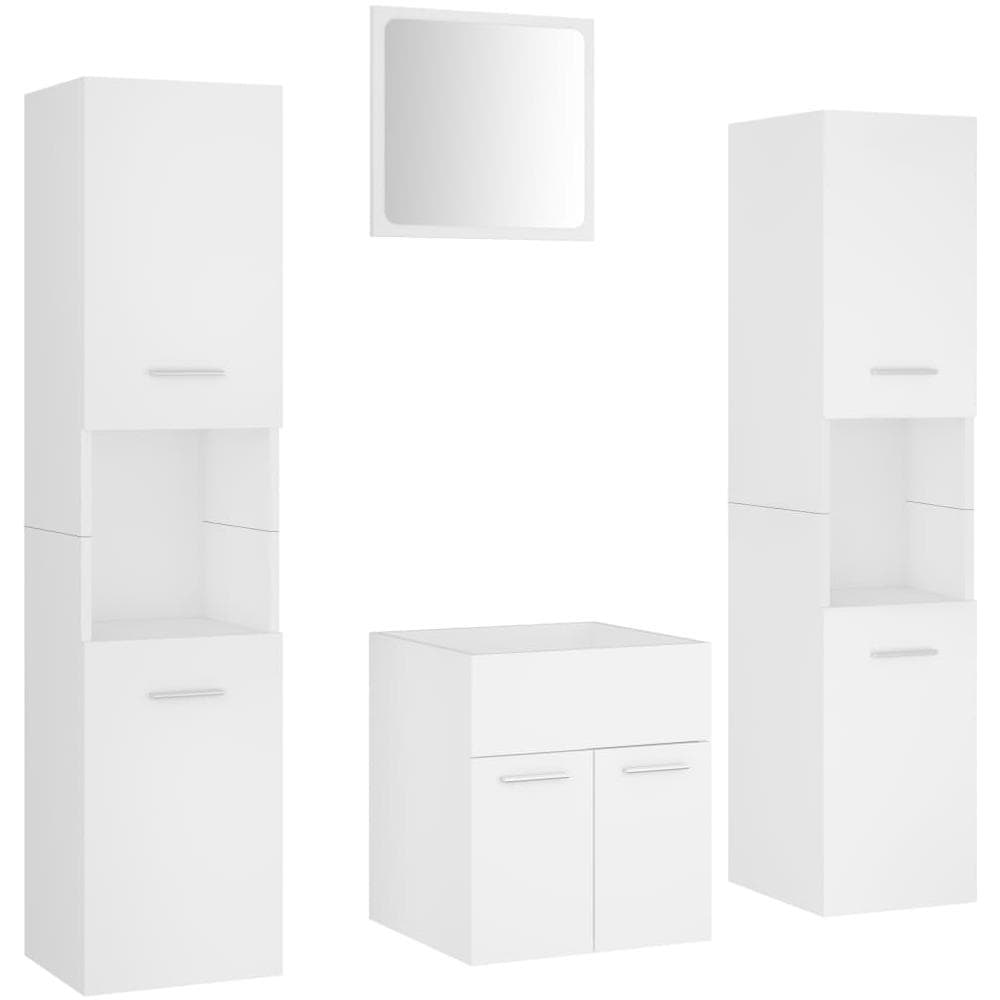 Set Mobili da Bagno Bianco in Truciolato - Foto 2
