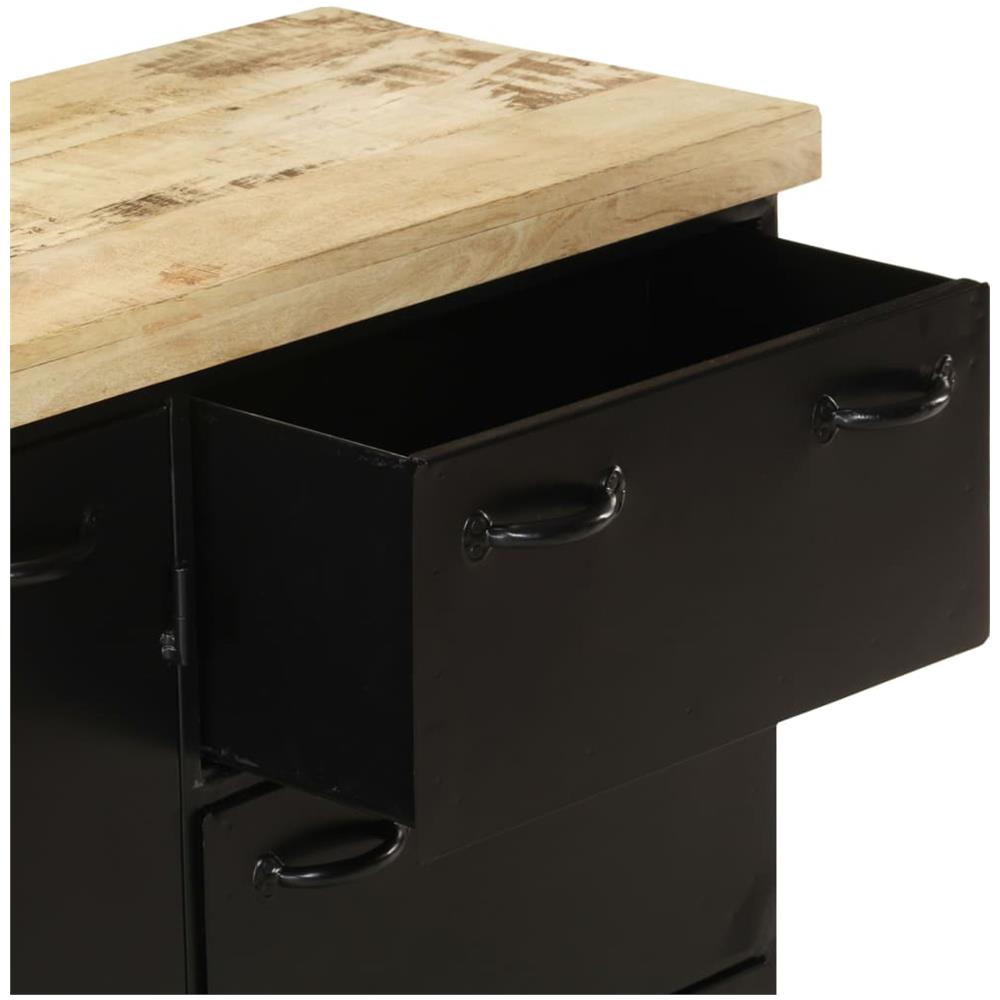 Credenza 140x38x76 Cm In Legno Di Mango Grezzo - Foto 7