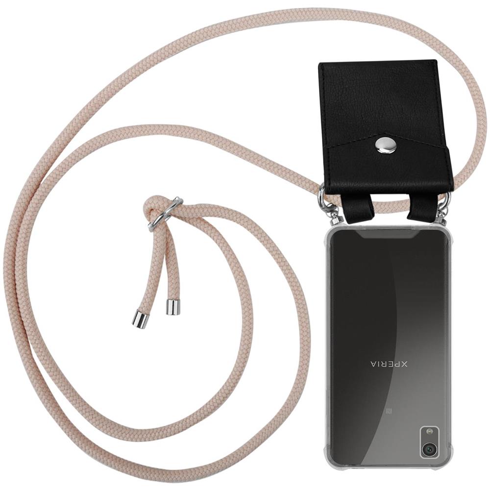 Catena Di Telefoni Cellulari Compatibile Con In Or Rosato A Perla - Coperchio Protettivo In Silicone Con Anelli D'argento, Cinturino In Corda E Custodia Staccabile - Foto 1