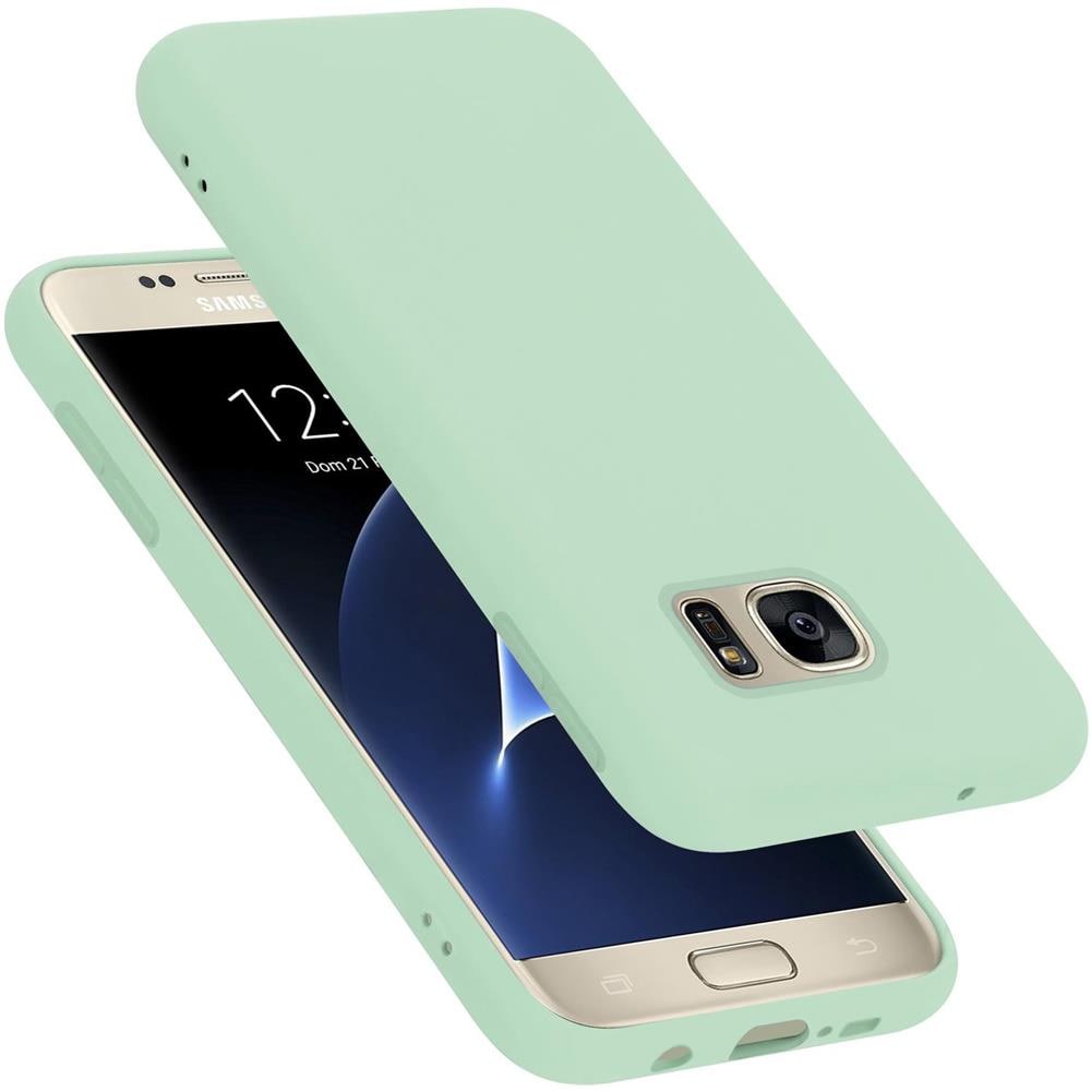Custodia Compatibile Con Samsung Galaxy S7 In Liquid Verde Chiaro - Coperchio Protettivo In Silicone Tpu Flessibile - Foto 1