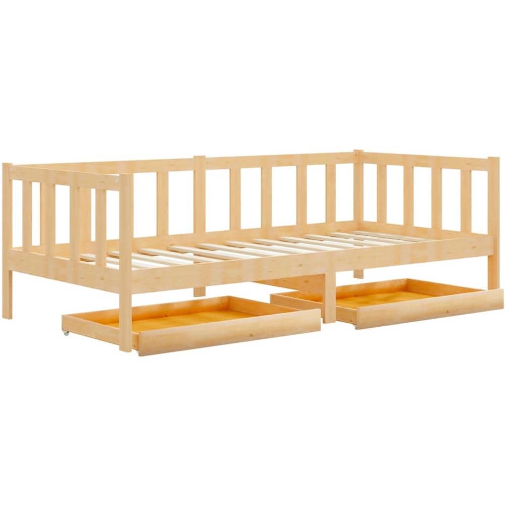 Divano Letto con Cassetti 90x200 cm Legno Massello di Pino - Foto 2