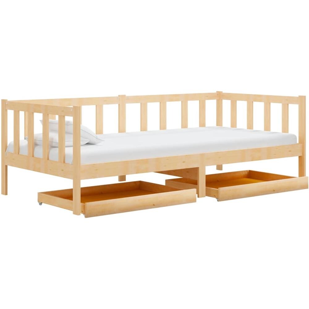 Divano Letto con Cassetti 90x200 cm Legno Massello di Pino - Foto 3