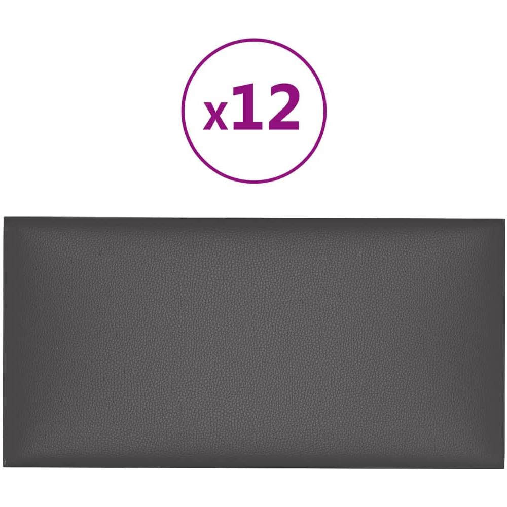 Pannelli Murali 12 Pz Grigi 60x30 Cm Similpelle 2,16 M - Foto 2