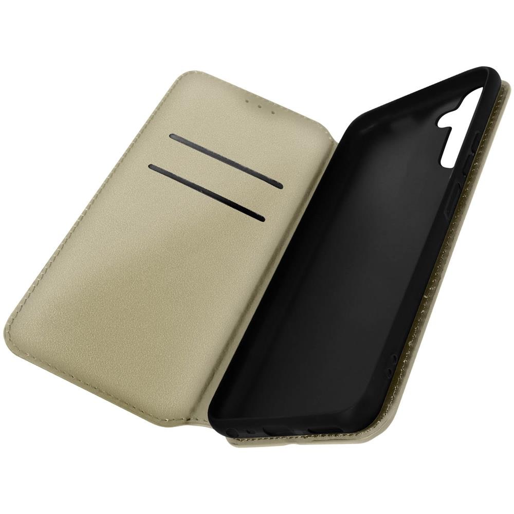 Custodia Per Samsung Galaxy A14 5g E 4g Portafoglio Funzione Supporto Video Oro - Foto 2