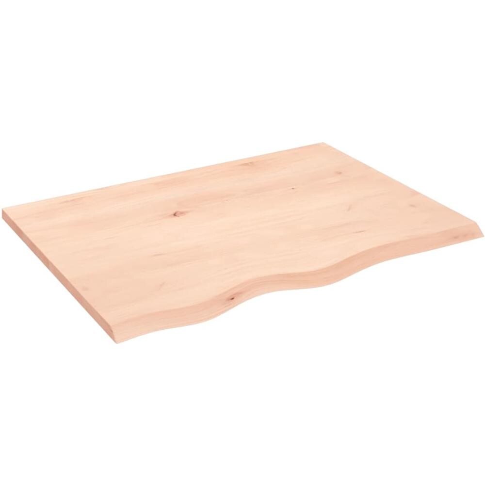 Piano per Tavolo 80x60x2 cm in Rovere Massello Non Trattato - Foto 2