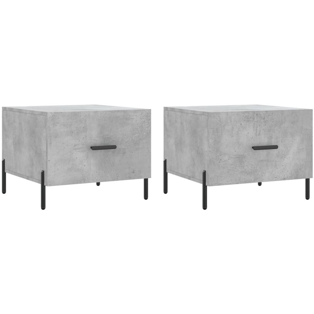 Tavolini Salotto 2pz Grigio Cemento 50x50x40 Legno Multistrato - Foto 2