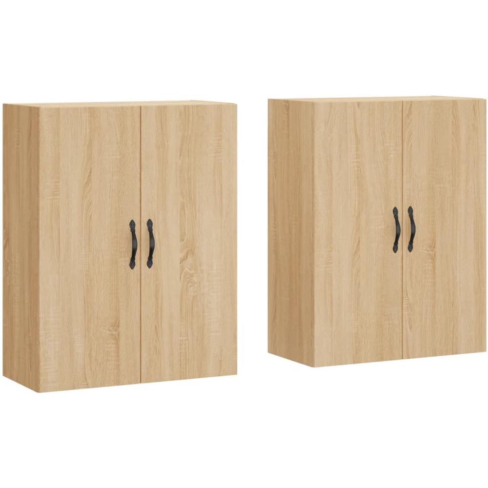 Armadietti A Parete 2 Pz Rovere Sonoma In Legno Multistrato - Foto 2