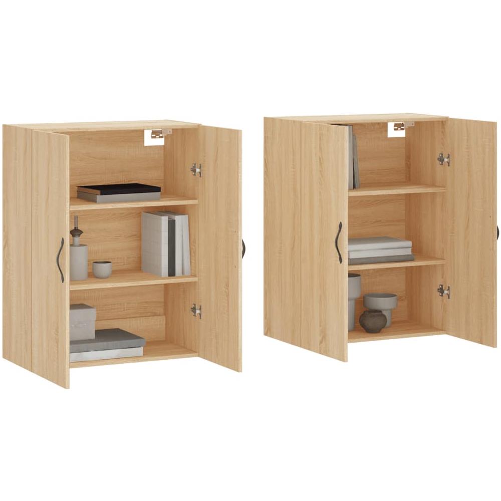 Armadietti A Parete 2 Pz Rovere Sonoma In Legno Multistrato - Foto 3