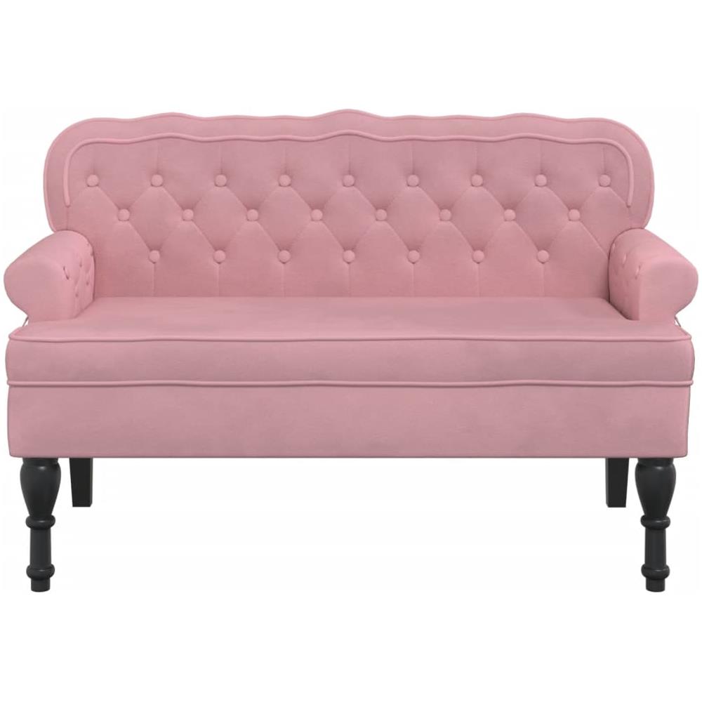 Panca Con Schienale Rosa 119,5x64,5x75 Cm In Velluto - Foto 3