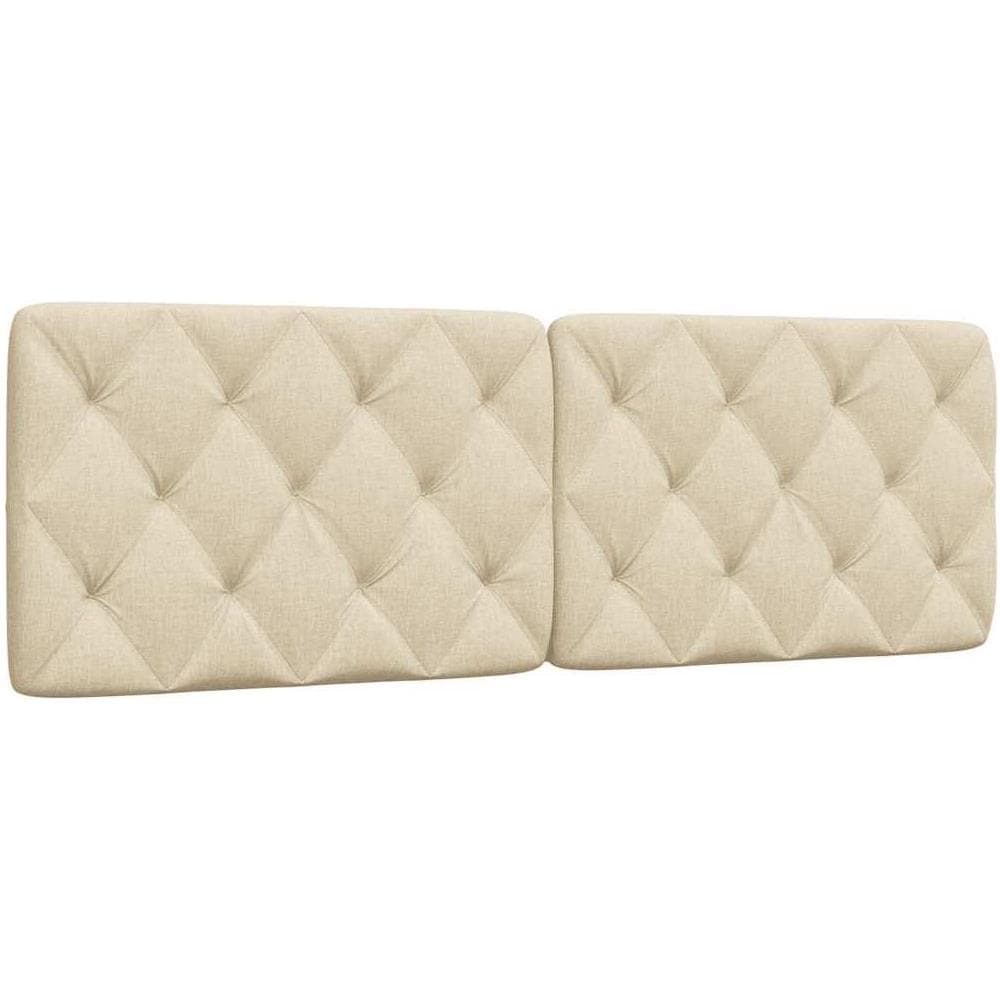 Cuscino Testiera Crema 160 cm in Tessuto - Foto 1