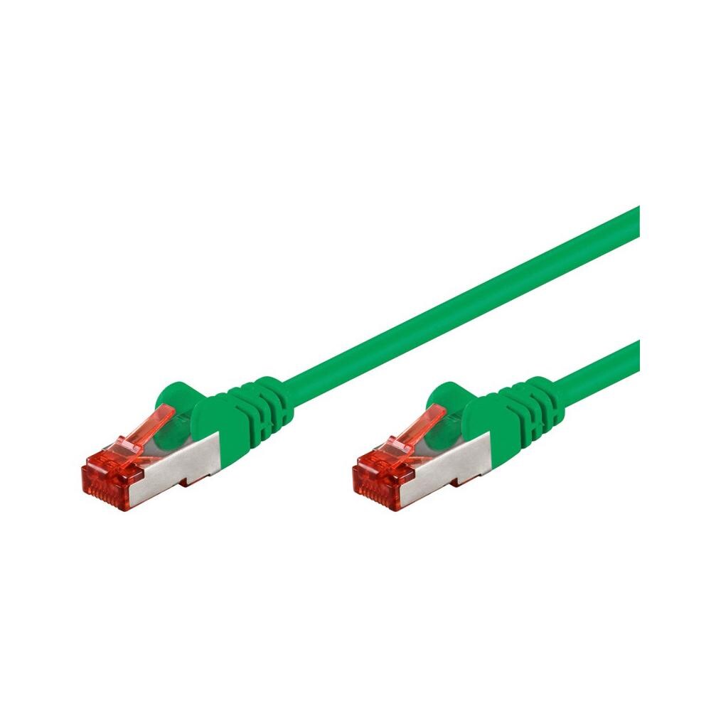 ICOC CCA6F-010-GREE - Cavo di rete Patch in CCA Schermato Cat. 6 Verde F / UTP 1 m Bulk - Foto 1