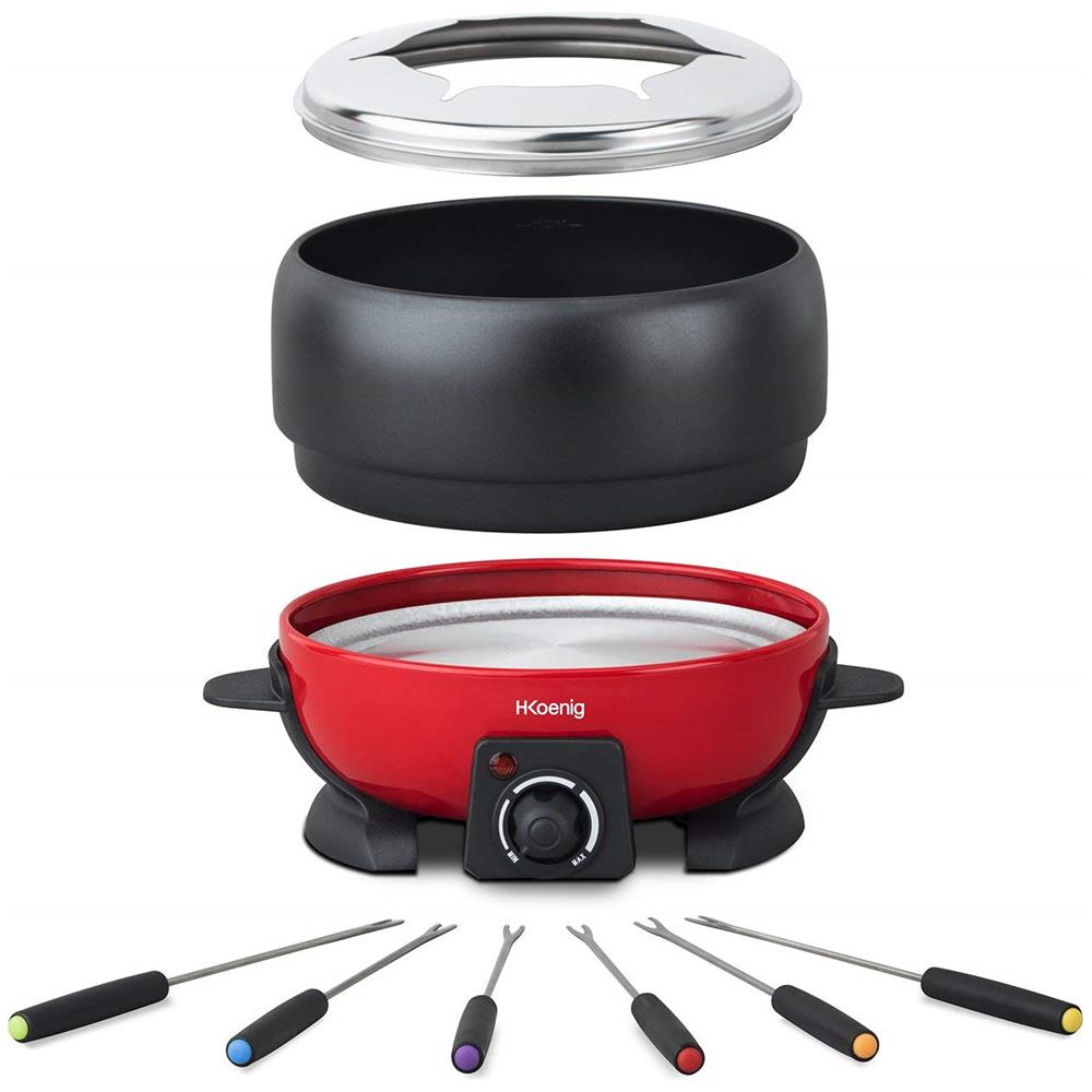 Set Fonduta ALP1800 Capacità 2 Litri Potenza 800 Watt Colore Nero / Rosso - Foto 2