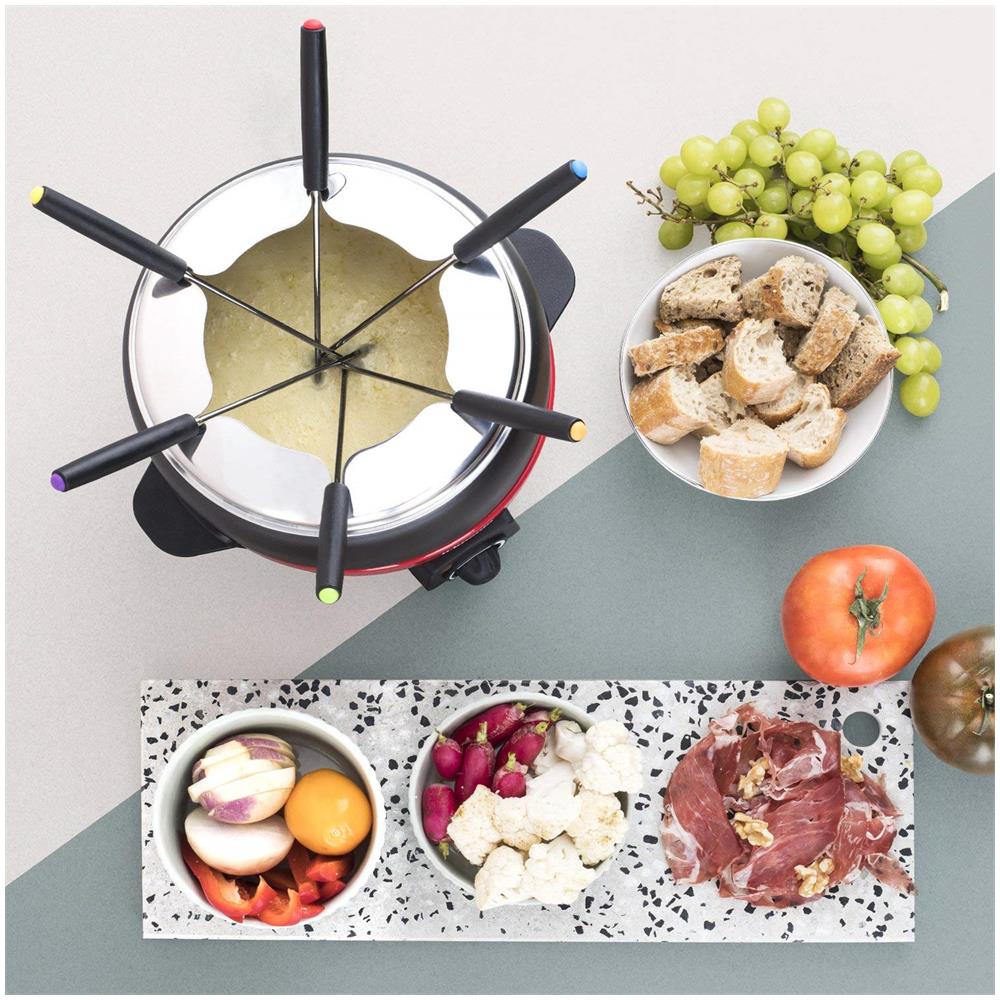 Set Fonduta ALP1800 Capacità 2 Litri Potenza 800 Watt Colore Nero / Rosso - Foto 6