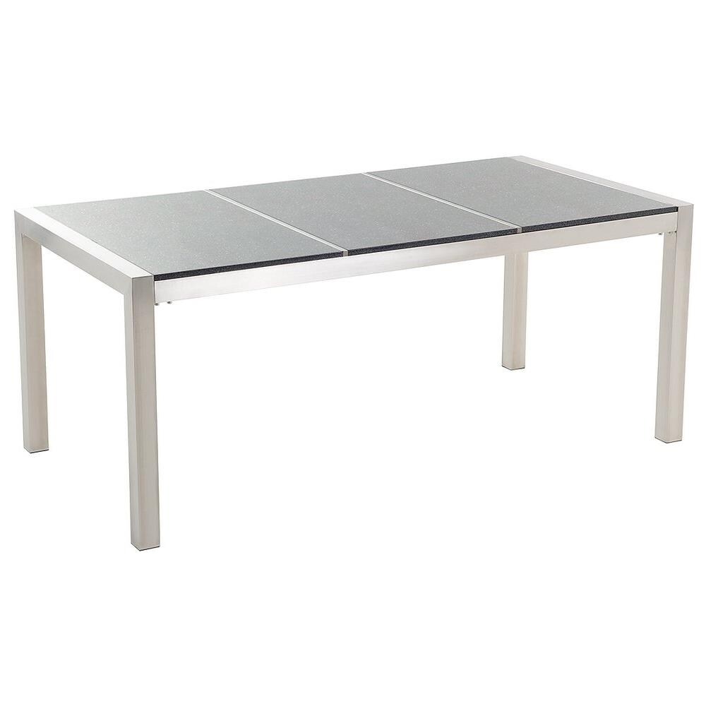 Tavolo Da Giardino In Acciaio E Granito 180cm In Color Grigio Lucido - Grosseto - Foto 1