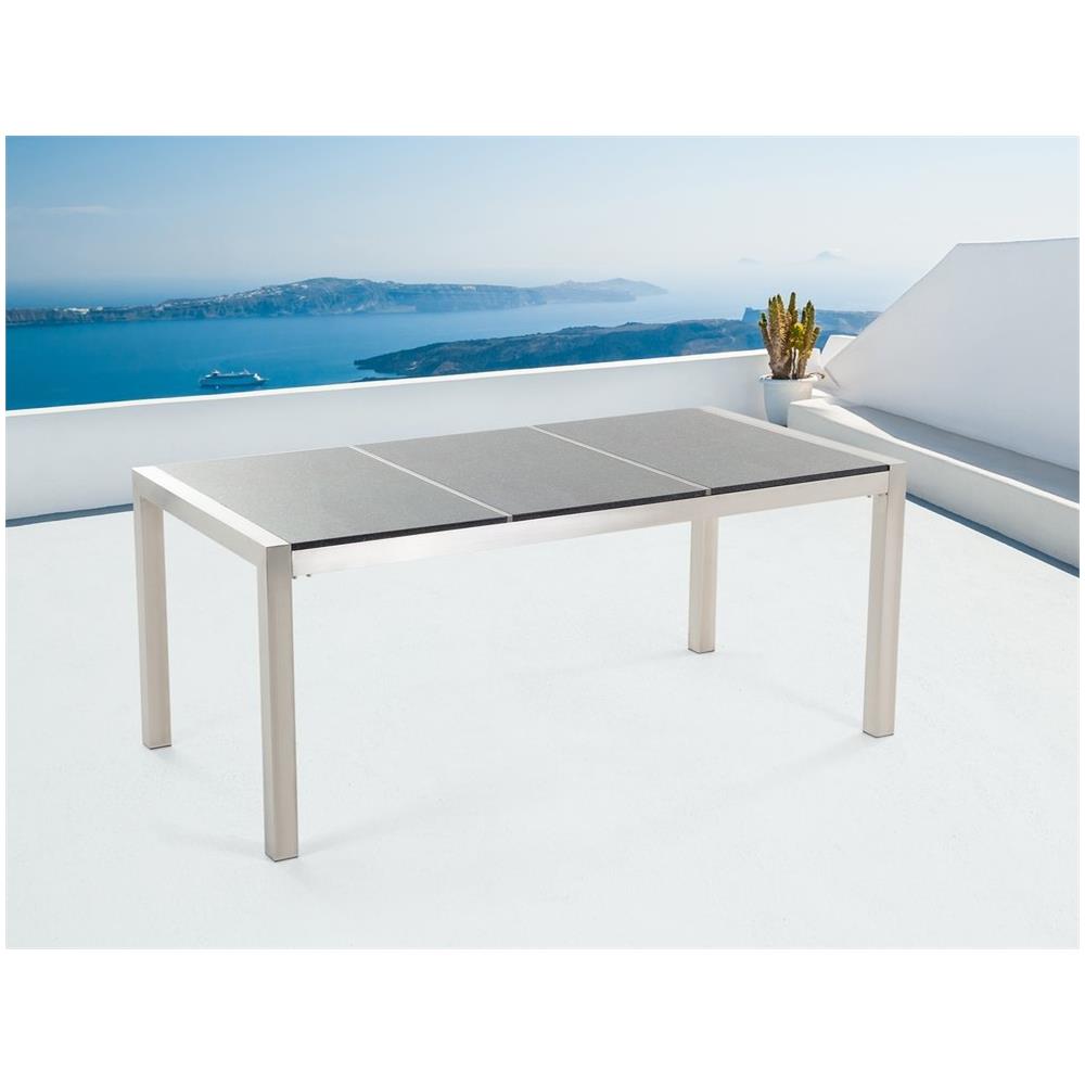 Tavolo Da Giardino In Acciaio E Granito 180cm In Color Grigio Lucido - Grosseto - Foto 2