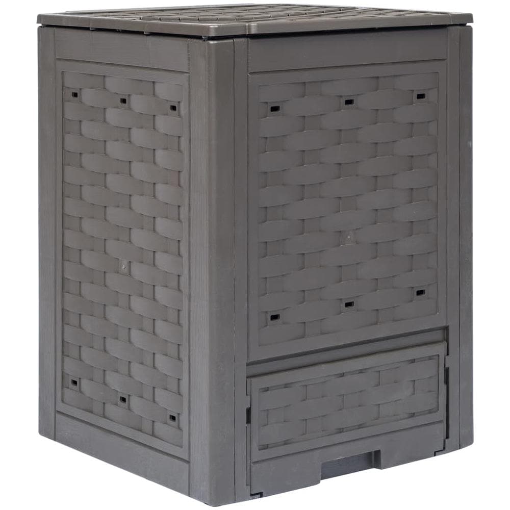Compostiera Per Giardino Marrone 60x60x83 Cm 300 L - Foto 1