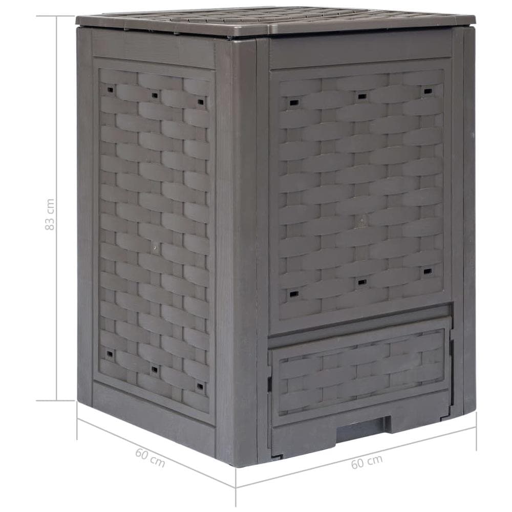 Compostiera Per Giardino Marrone 60x60x83 Cm 300 L - Foto 7