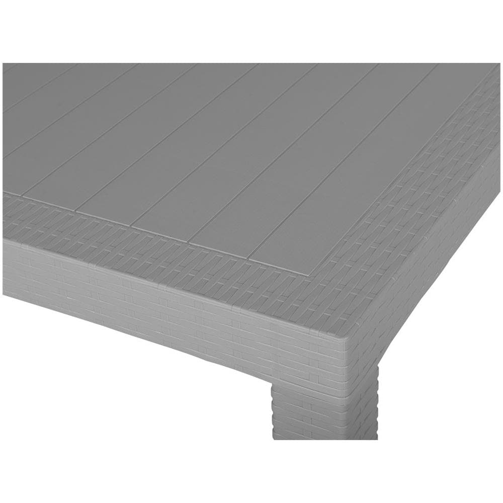 Tavolo Da Giardino Effetto Rattan Grigio Chiaro 80 X 80 Cm Fossano - Foto 2