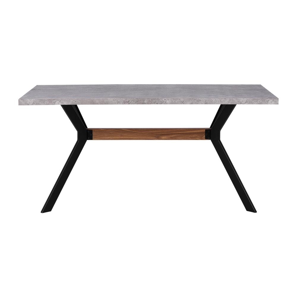 Tavolo Da Pranzo 160x90 Cm Effetto Cemento / nero Benson - Foto 2