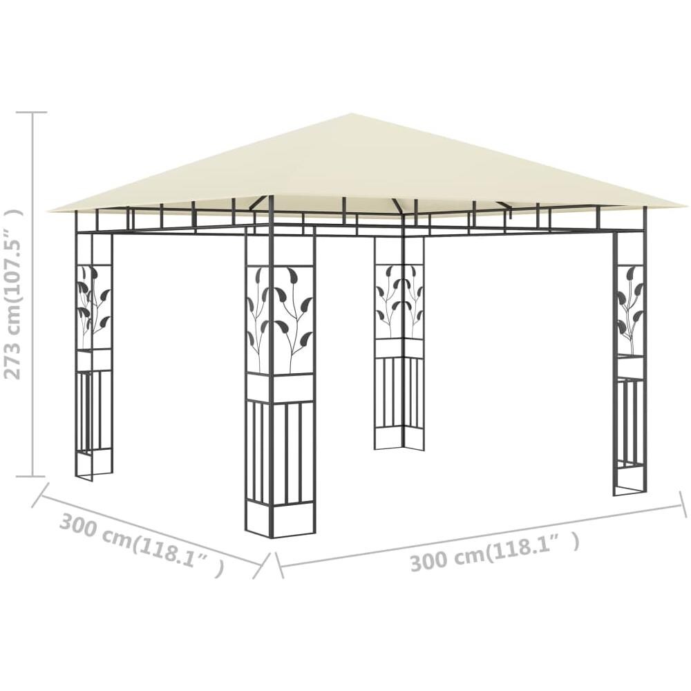 Gazebo Con Zanzariera 3x3x2,73 M Crema 180 G / m² - Foto 12