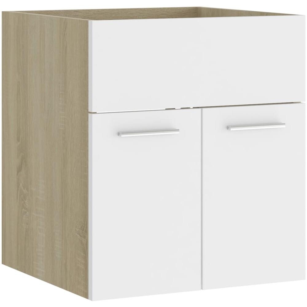 Mobile Sottolavabo Bianco Rovere Sonoma 41x38,5x46 Multistrato - Foto 2