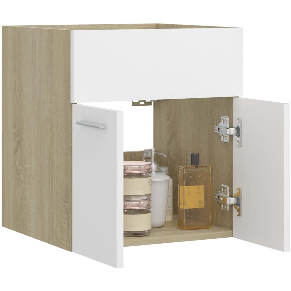 Mobile Sottolavabo Bianco Rovere Sonoma 41x38,5x46 Multistrato - Foto 3