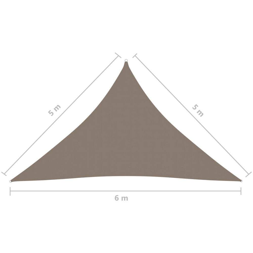 Parasole a Vela Oxford Triangolare 5x5x6 m Grigio Talpa - Foto 6