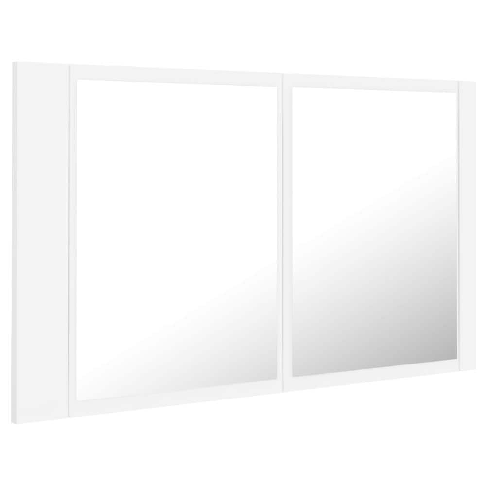 Armadietto a Specchio con Luci LED Bianco 80x12x45 in Acrilico - Foto 2