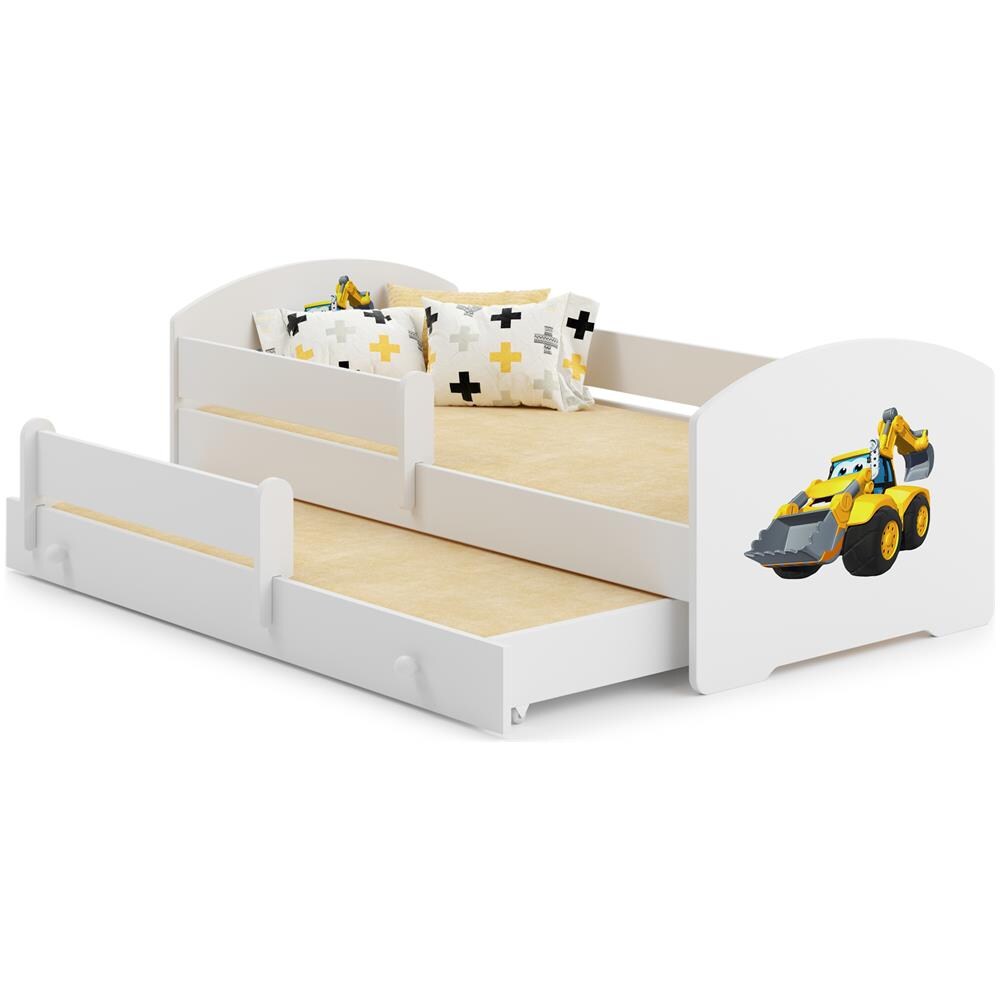Luk Ii 160x80 Letto Matrimoniale Per Bambini Yellow Excavator - Foto 1