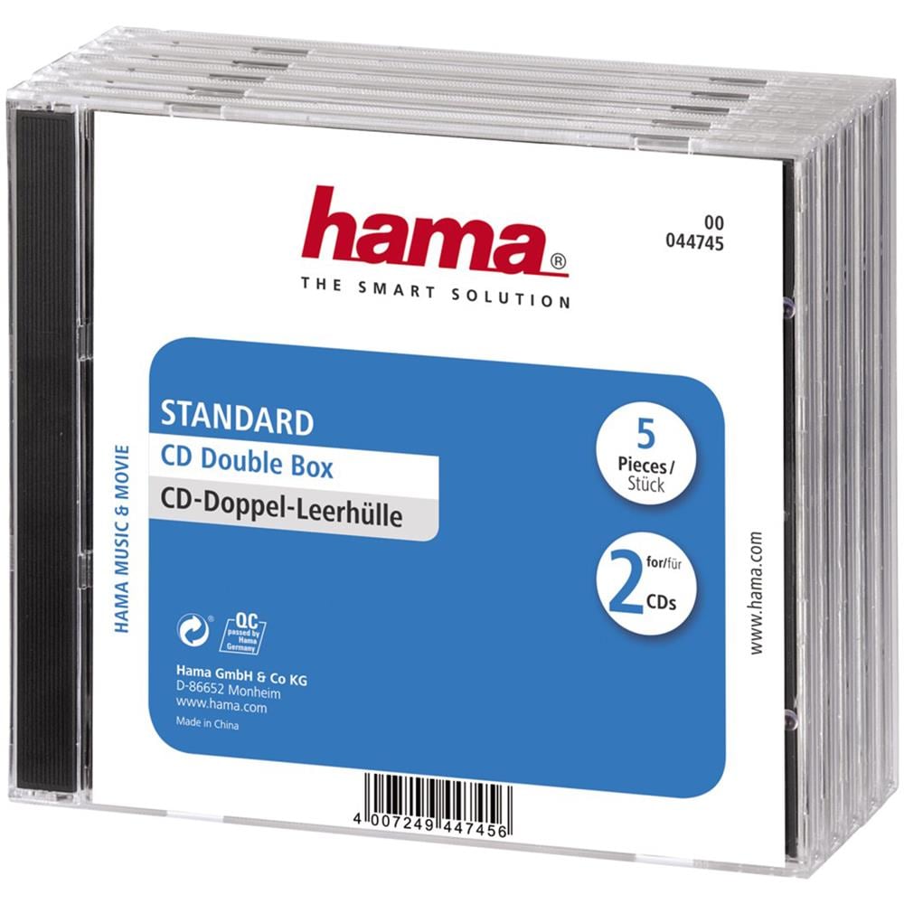 CD Double Jewel Case Standard, Pack 5 2dischi Trasparente - Foto 1