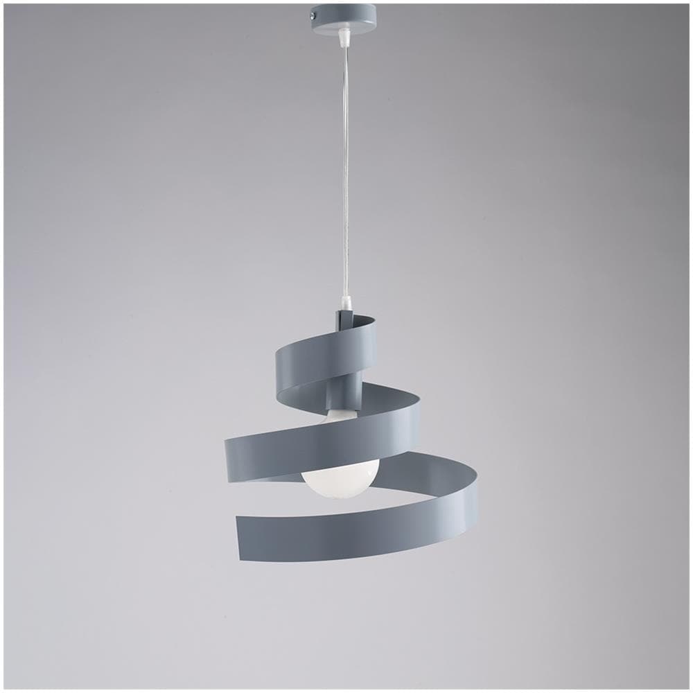 Lampadario A Sospensione In Ferro Una Luce Grigio 30x H23 Cm - Foto 1