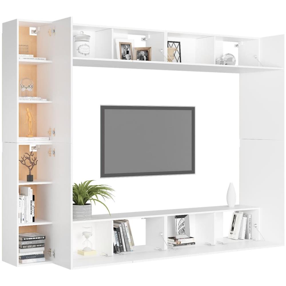 Set Mobile Tv 8 Pz Bianco In Truciolato - Foto 3