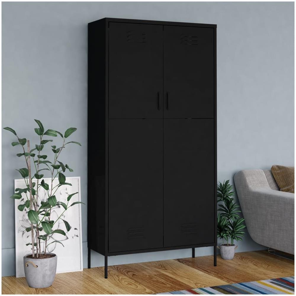 Armadio Nero 90x50x180 Cm In Acciaio - Foto 1