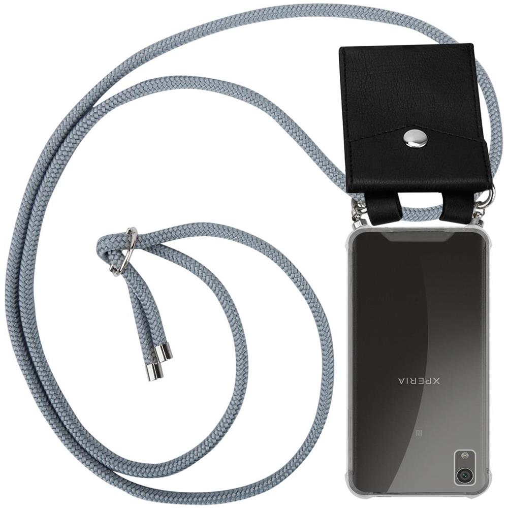 Catena Di Telefoni Cellulari Compatibile Con In Grigio Argento - Coperchio Protettivo In Silicone Con Anelli D'argento, Cinturino In Corda E Custodia Staccabile - Foto 1
