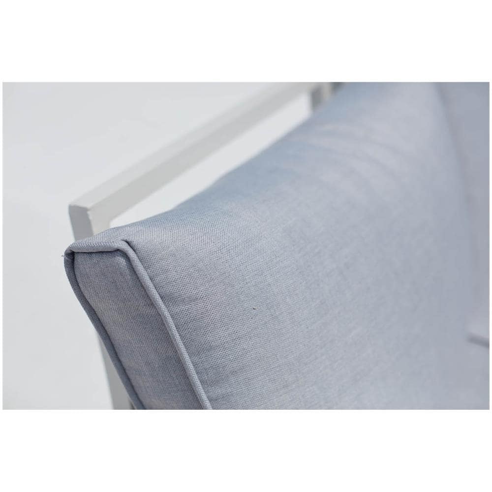 Salotto Da Giardino Basso 5 Posti In Alluminio Grigio E Bianco Fira - Foto 2