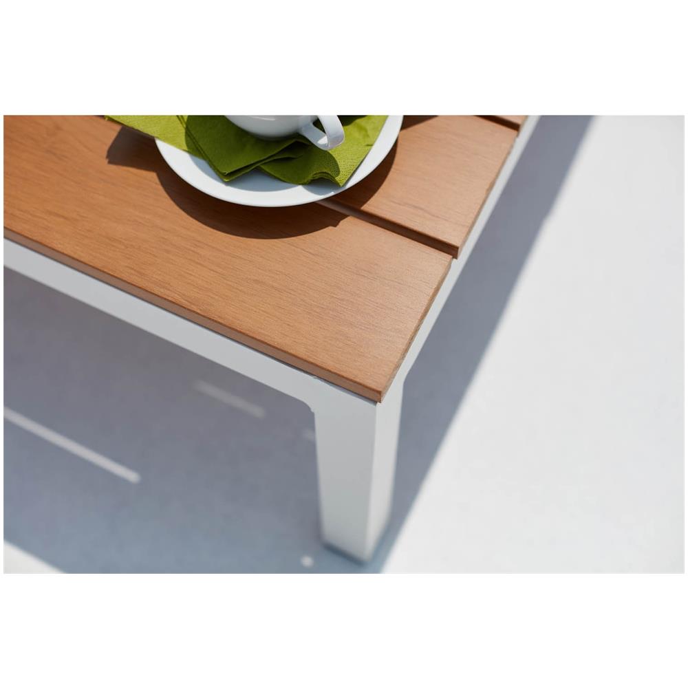 Salotto Da Giardino Basso 5 Posti In Alluminio Grigio E Bianco Fira - Foto 8