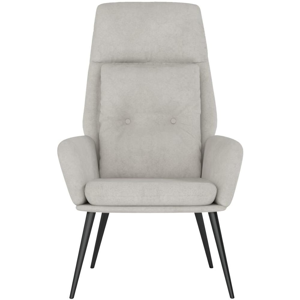 Poltrona Rilassante Grigio Chiaro In Similpelle Scamosciata - Foto 3