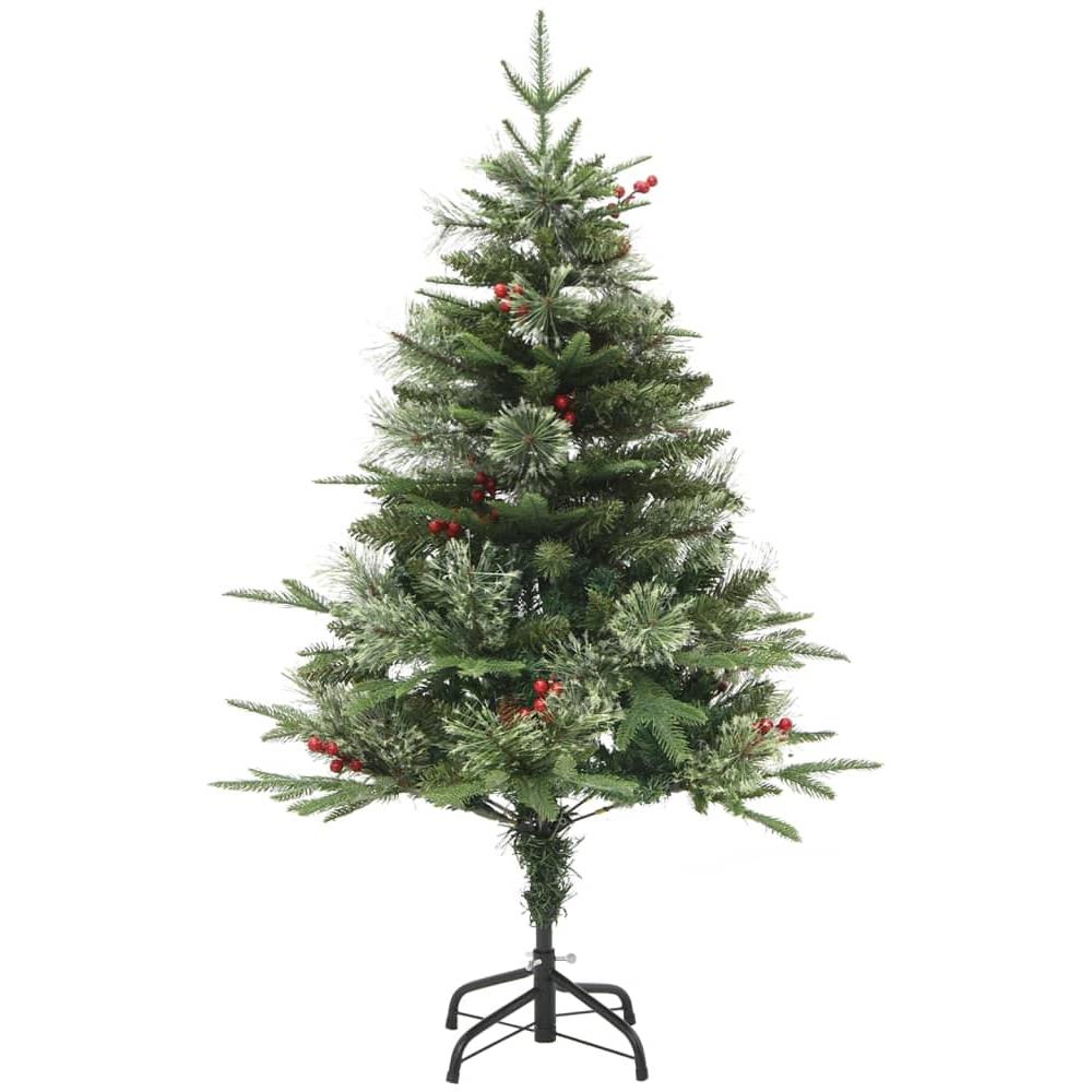 Albero Di Natale Con Led E Pigne Verde 120 Cm In Pvc E Pe - Foto 2