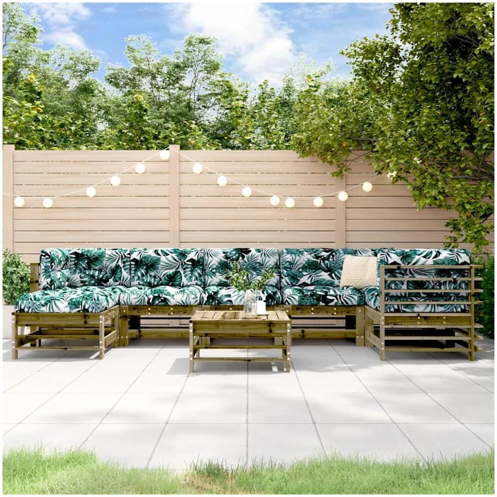 Set Divani Da Giardino 8pz Con Cuscini Legno Impregnato Di Pino - Foto 1