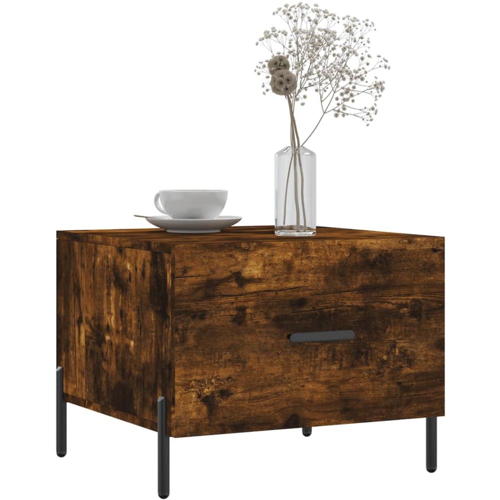 Tavolini Salotto 2 Pz Rovere Fumo 50x50x40cm Legno Multistrato - Foto 3