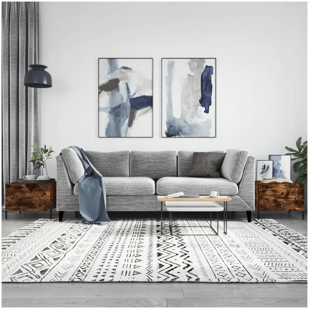 Tavolini Salotto 2 Pz Rovere Fumo 50x50x40cm Legno Multistrato - Foto 1