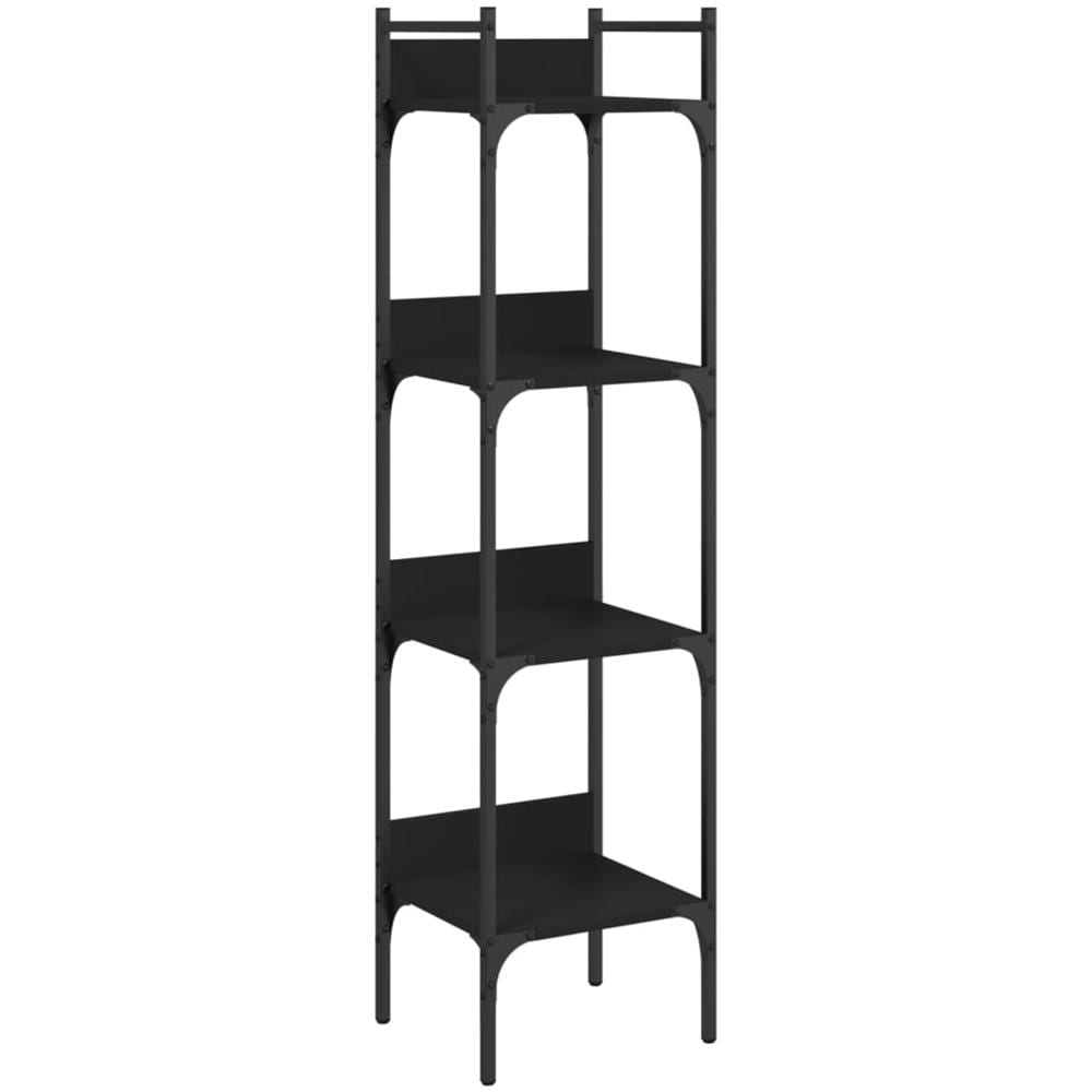 Libreria A 4 Ripiani Nera 35x30x138,5 Cm In Legno Multistrato - Foto 2