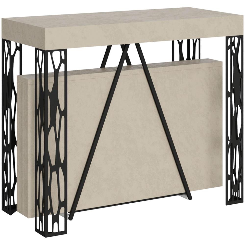 Consolle allungabile 90x40/300 cm Kerpa cashmere telaio antracite - Foto 1
