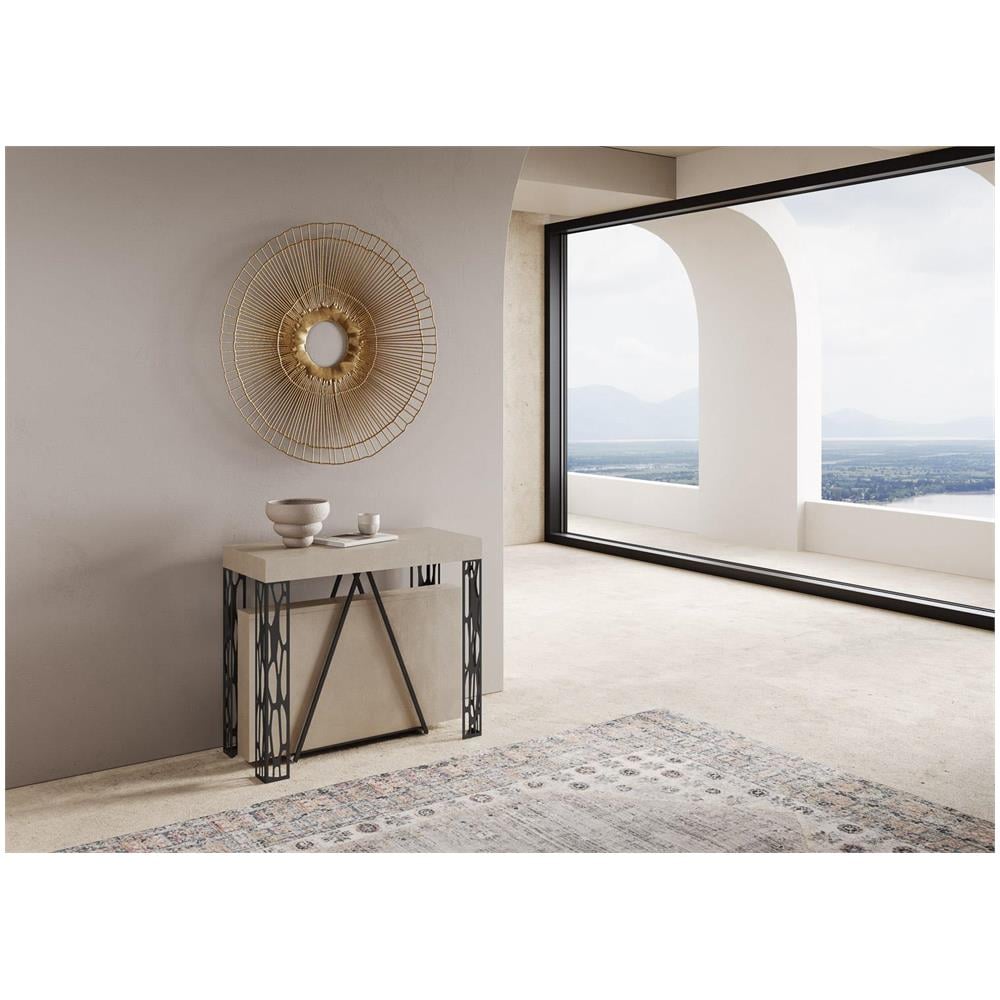 Consolle allungabile 90x40/300 cm Kerpa cashmere telaio antracite - Foto 2