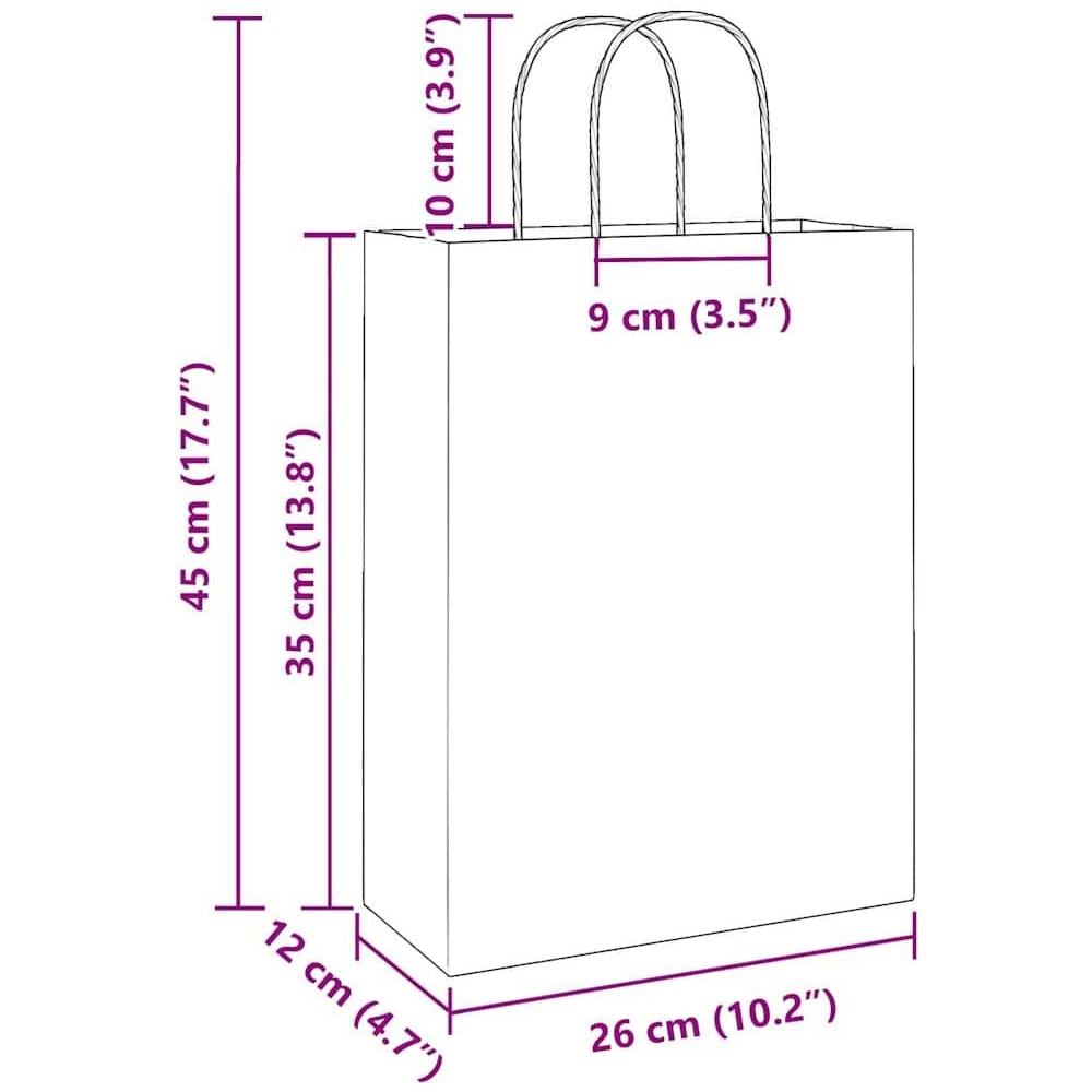 Sacchetti di Carta 50 pz con Manici Gialli 26x12x35 cm - Foto 10