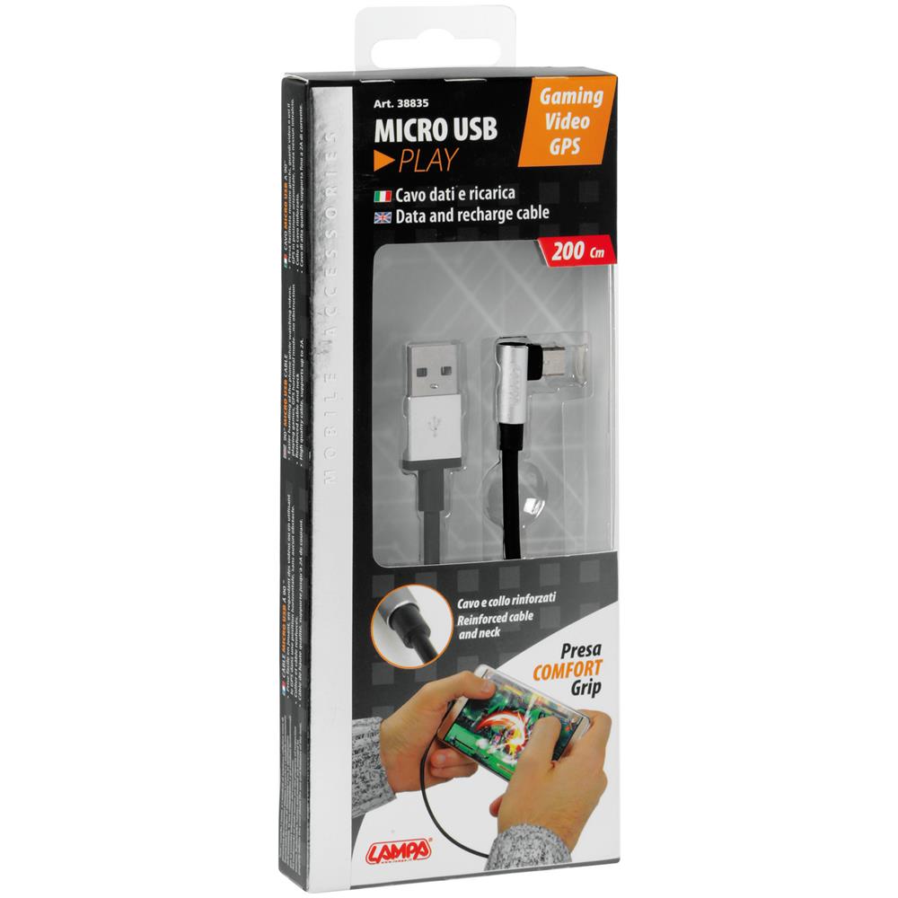 Cavo 90 Usb Micro Usb - 200 Cm - Nero - Foto 2