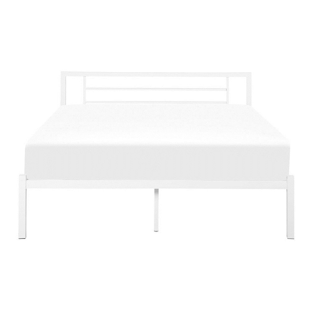 Letto In Metallo Bianco Con Rete A Doghe 180 X 200 Cm Cusset - Foto 2