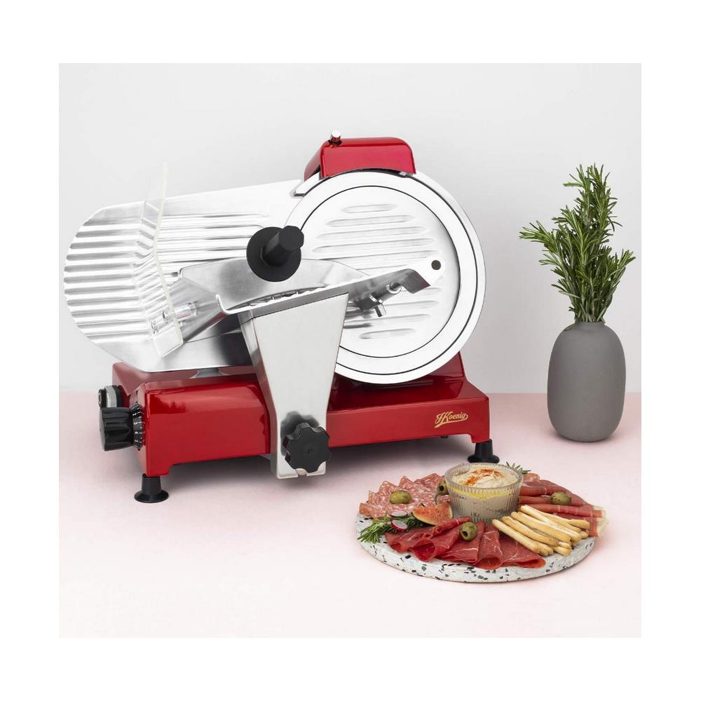 Msx254 Affettatrice Professionale, design Intage, Lama Made In Italy 25cm, Motore Asincrono, 282 Rpm, 240w, Rosso - Foto 4