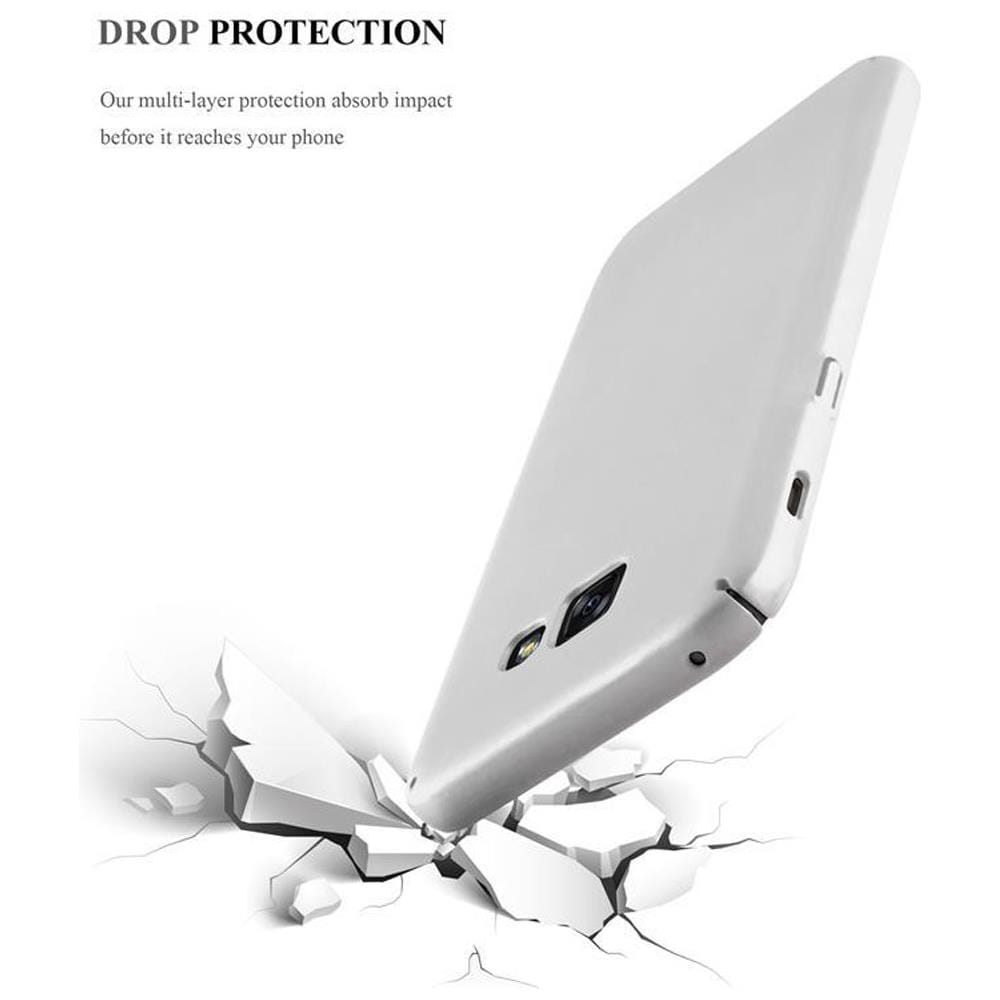 Custodia Compatibile Con Samsung Galaxy A5 2017 In Argento Metallo - Hard Case Coperchio Protettivo In Look Metallico Contro I Graffi E Gli Urti - Foto 6