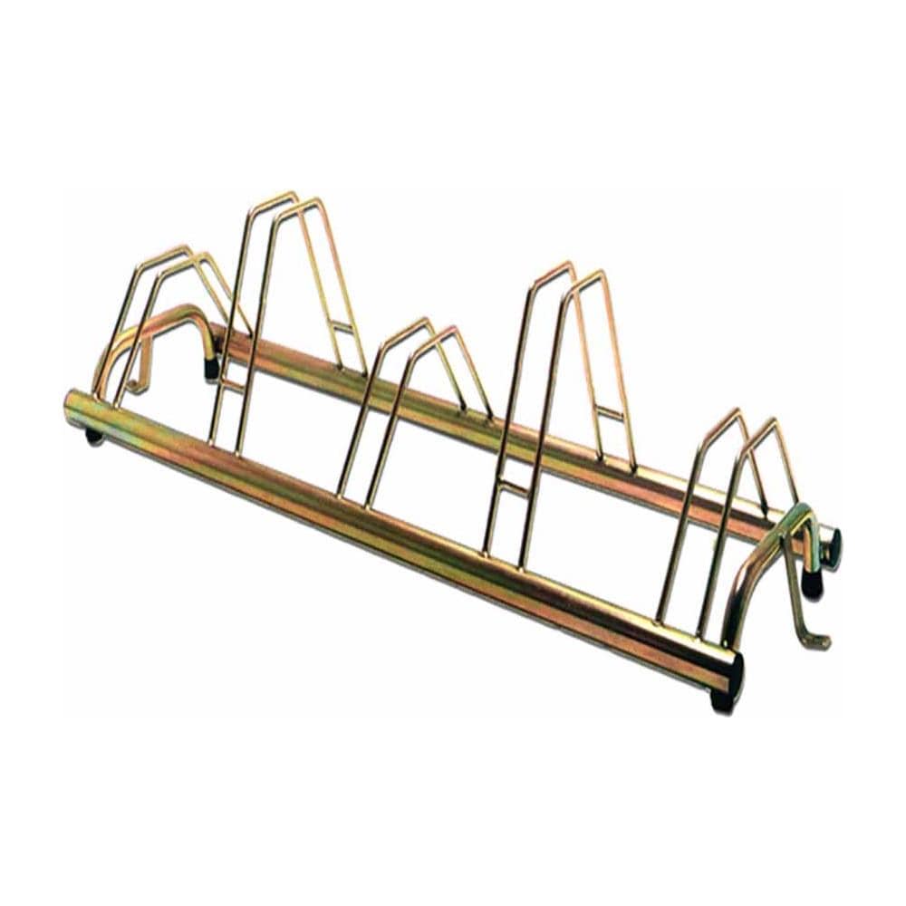 Portabici A 5 Posti Da Terra Zincato Colore Giallo Lunghezza Cm 137 - Foto 1